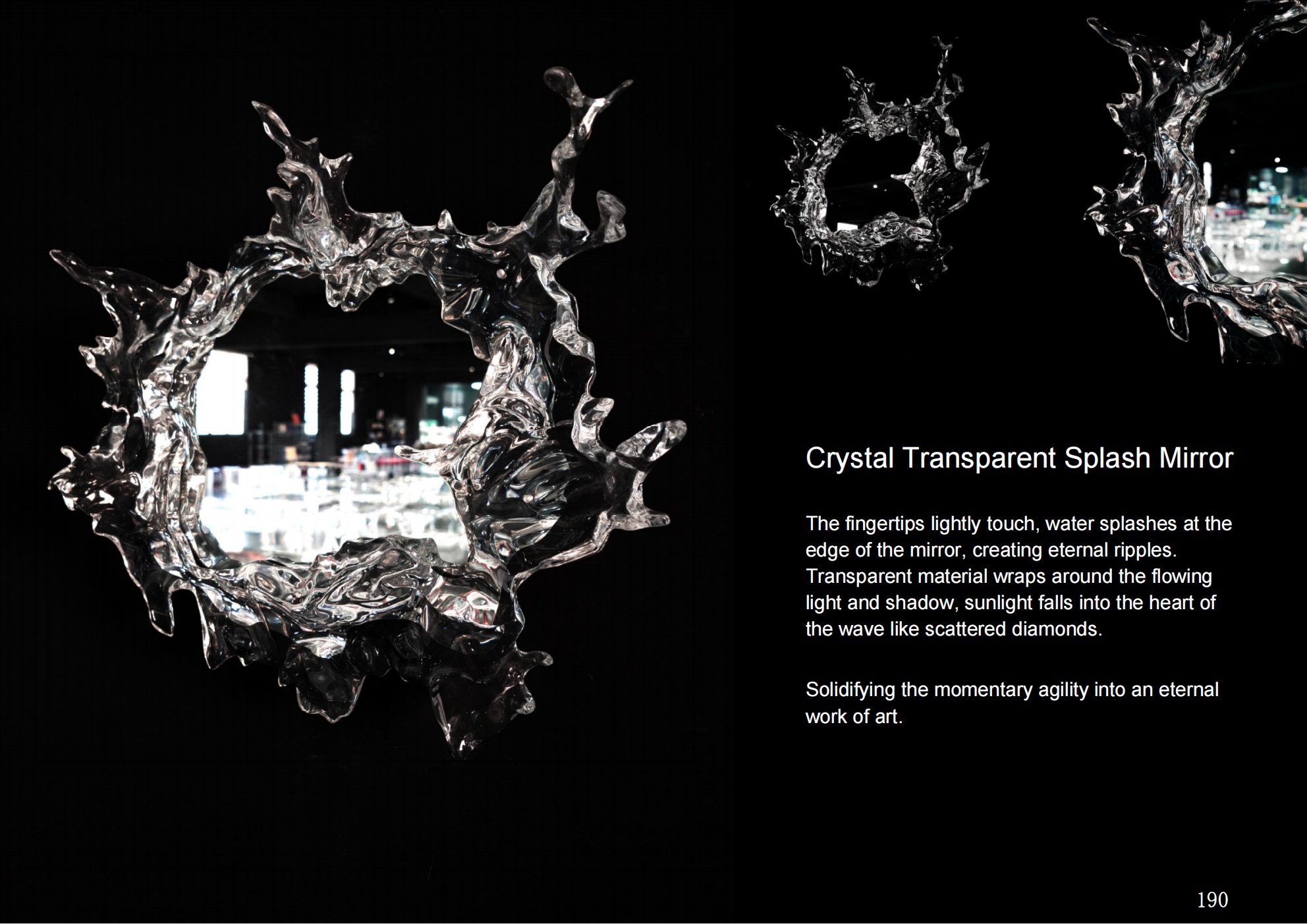 Platinum Crystal Water Splash Mirror C